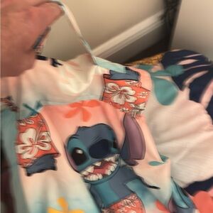 Disney Lilo & Stitch Graphic Dress Top - Blue, Pink, Coral